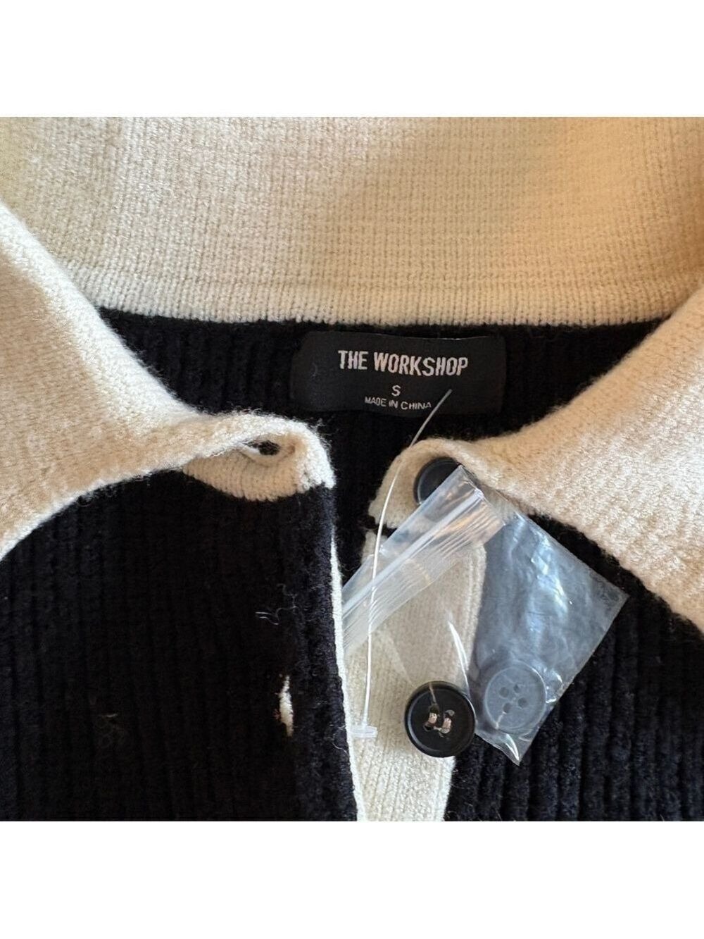 The Workshop Small Black Brown Stripped Sweater Oversized - Picture 10 of 14